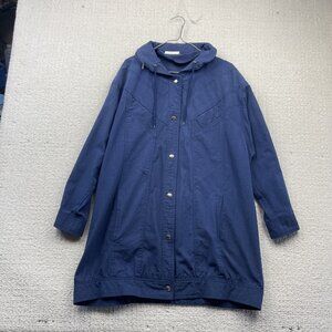 Vintage Rugged Wear Blue Canvas Nautical Work Jacket Men's L 80s-90s Snap Button